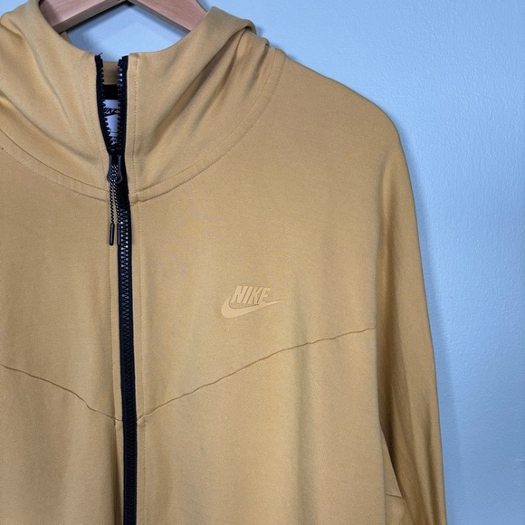Nike Tech Full-Zip Lightweight Hooded Knit Jacket-Golden Yellow-Men XL - Picture 4 of 7